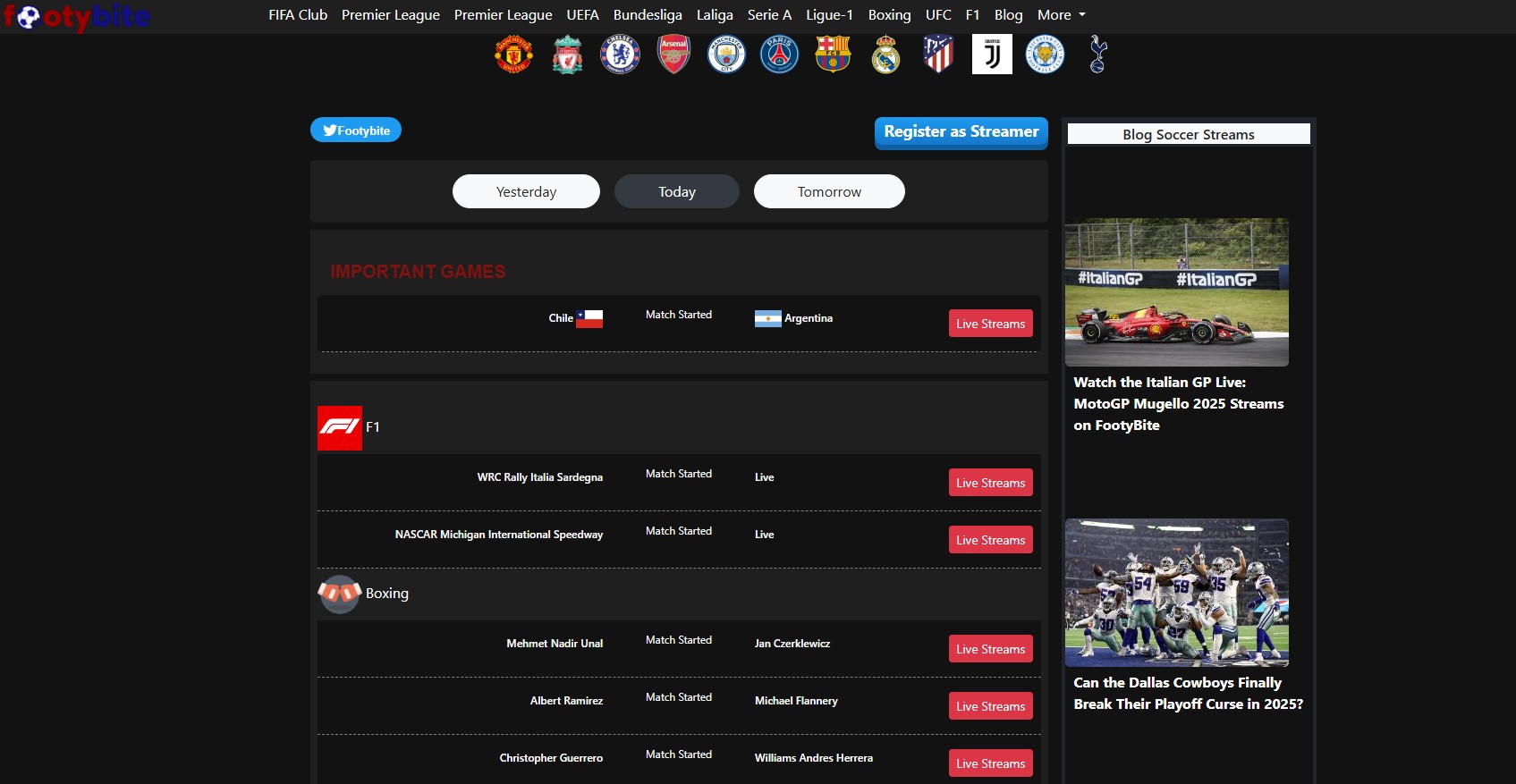 Footybite soccer streaming